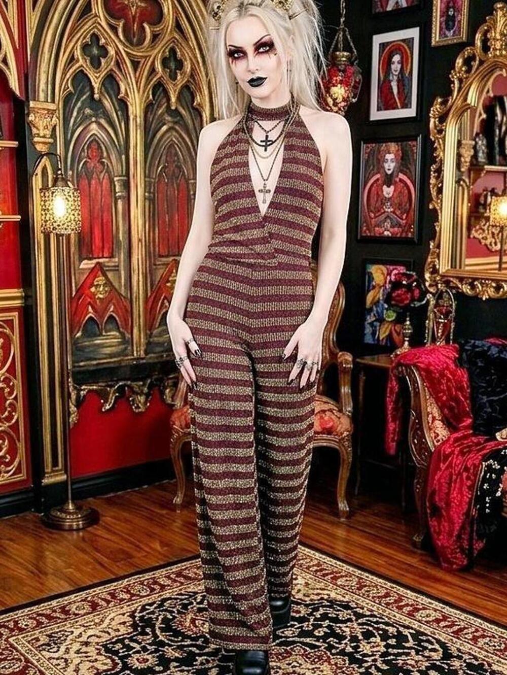 Women's Multi and Gold Jumpsuit